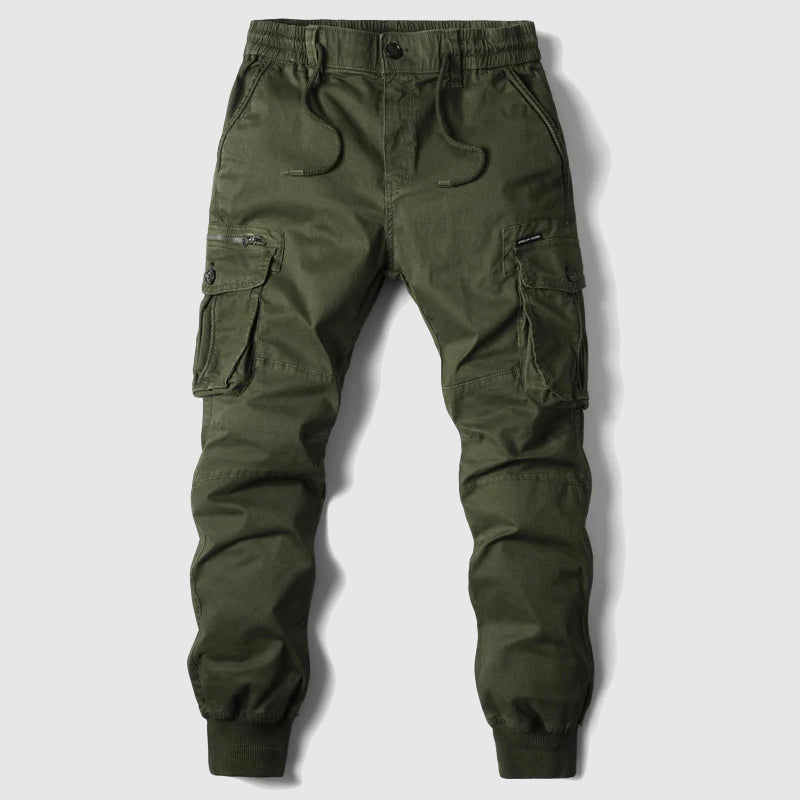 Pantalones cargo jogger para hombre con múltiples bolsillos y cintura elástica