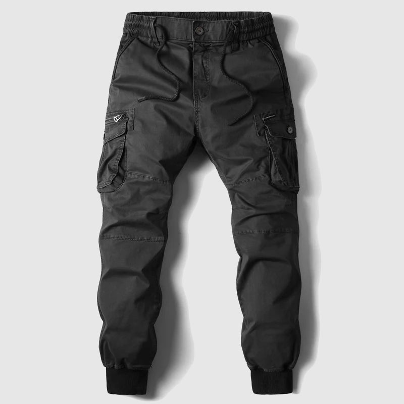 Pantalones cargo jogger para hombre con múltiples bolsillos y cintura elástica