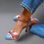 Zapatos de salón de mujer con lazo y tacón medio