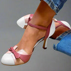 Zapatos de salón de mujer con lazo y tacón medio
