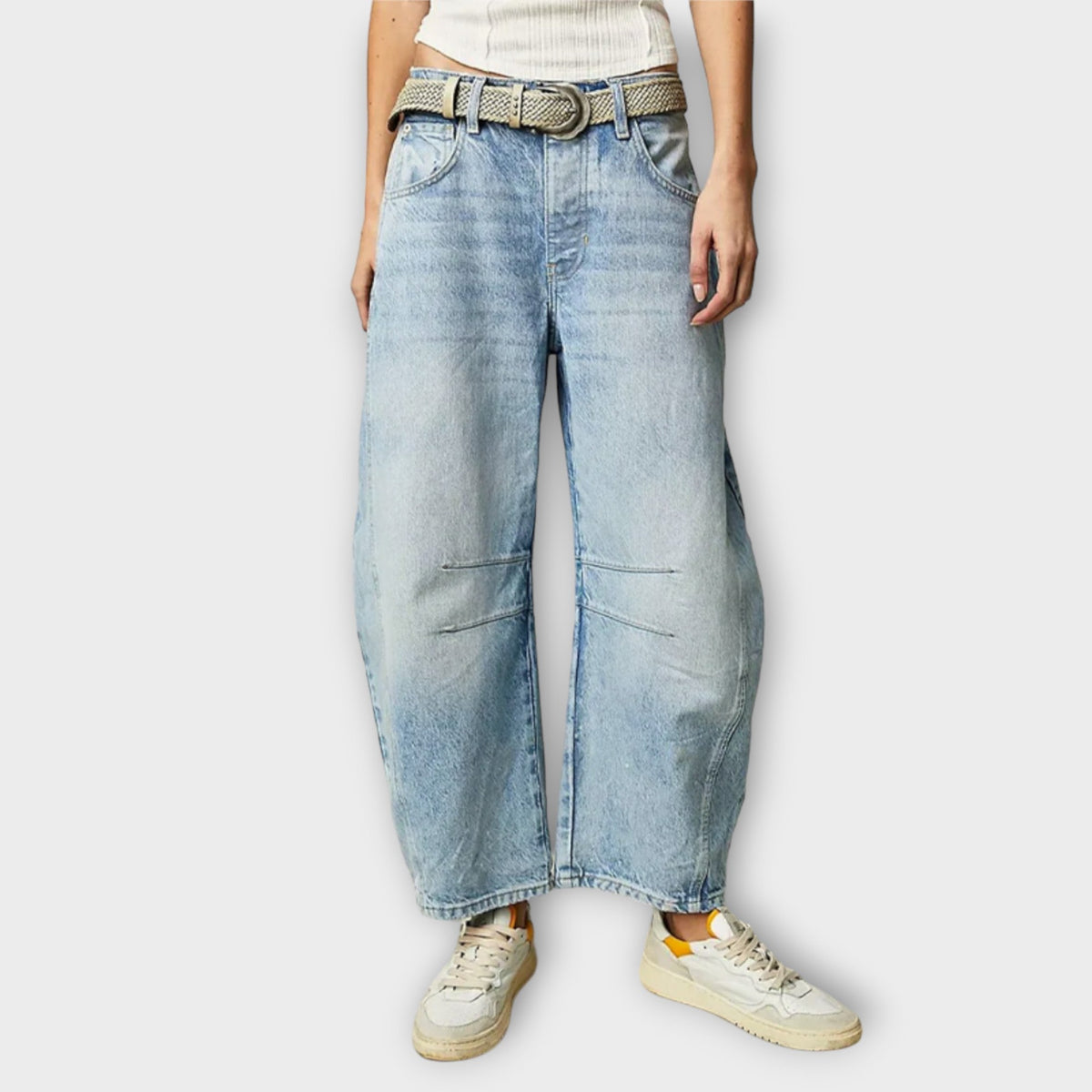 Jean pour femme à taille haute et jambe large - denim à jambes larges avec une coupe décontractée