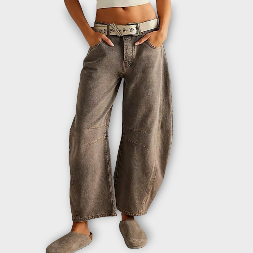 Jean pour femme à taille haute et jambe large - denim à jambes larges avec une coupe décontractée