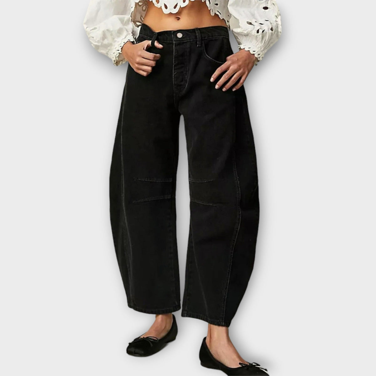 Jean pour femme à taille haute et jambe large - denim à jambes larges avec une coupe décontractée