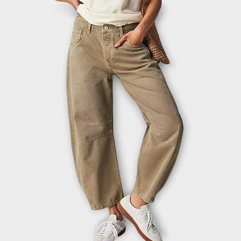 Jean pour femme à taille haute et jambe large - denim à jambes larges avec une coupe décontractée