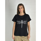T-Shirt Dame Broderet Design Komfortstil