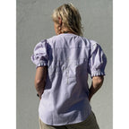 Stribet Bluse Dame V-Hals Sommerstil