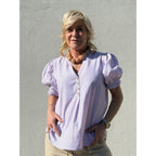 Blusa a righe da donna V-collo stile estivo