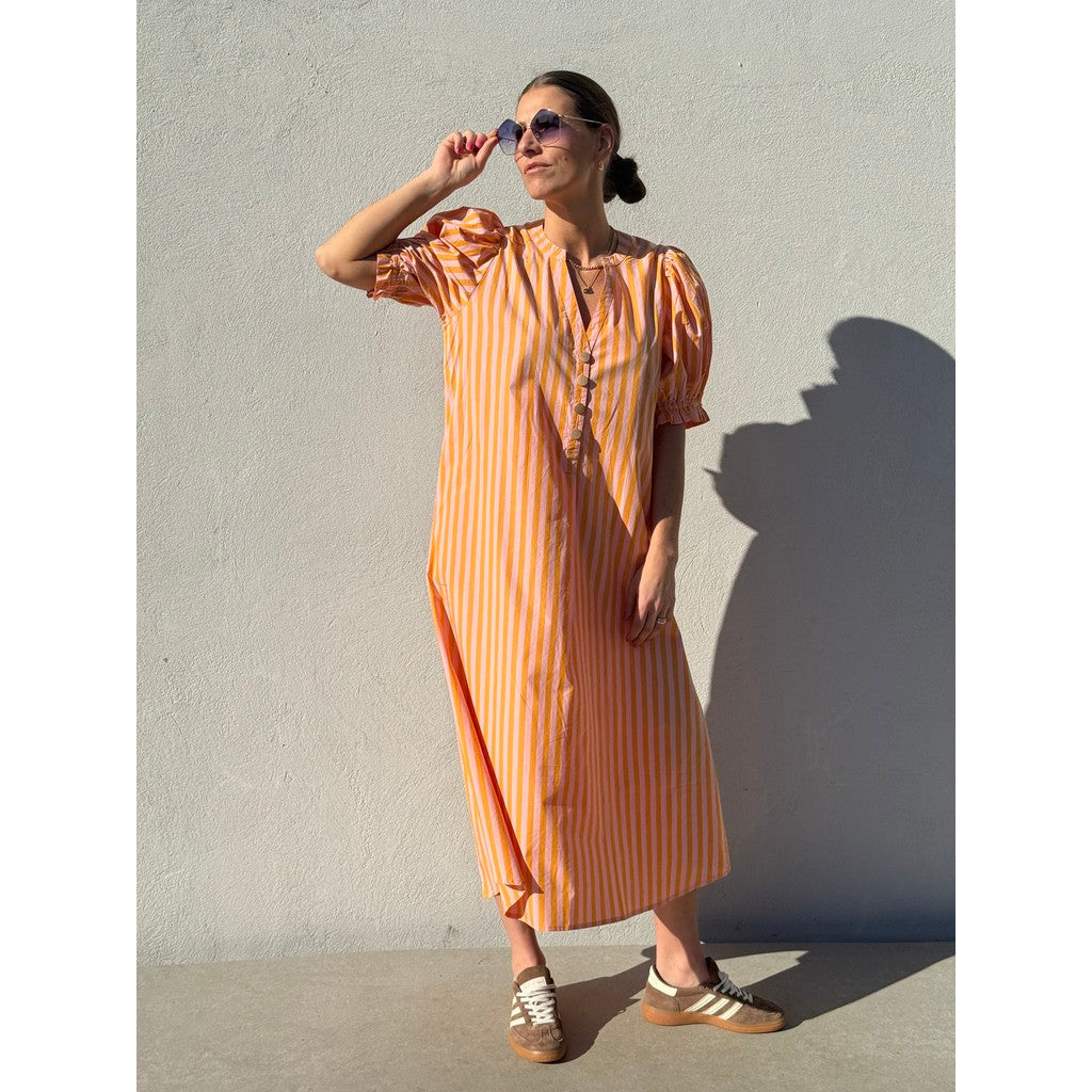 Abito a righe V-Collo Silhouette Stile Estivo