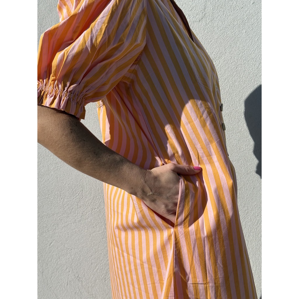 Abito a righe V-Collo Silhouette Stile Estivo