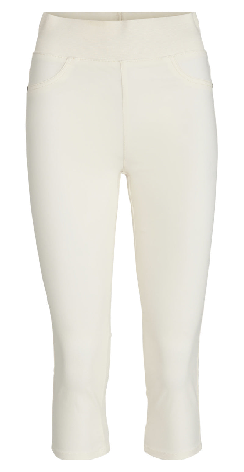 Pantaloni Capri con Ampia Elastico e Morbido Tessuto Stretch