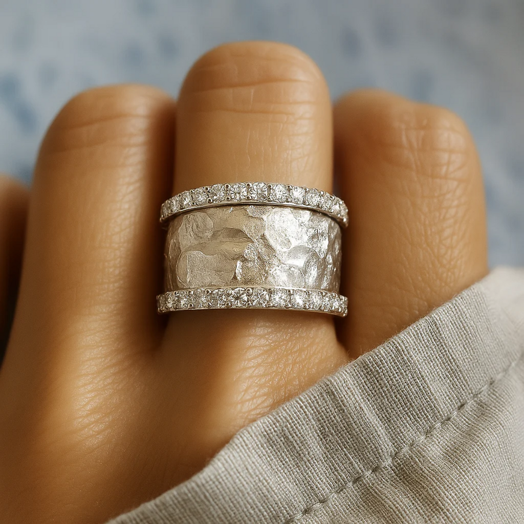 Vintage Silver-Plated Zirconia Ring