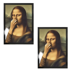ANFINITE BathroomDecor™ Humoristisk Mona Lisa Lærredsprint