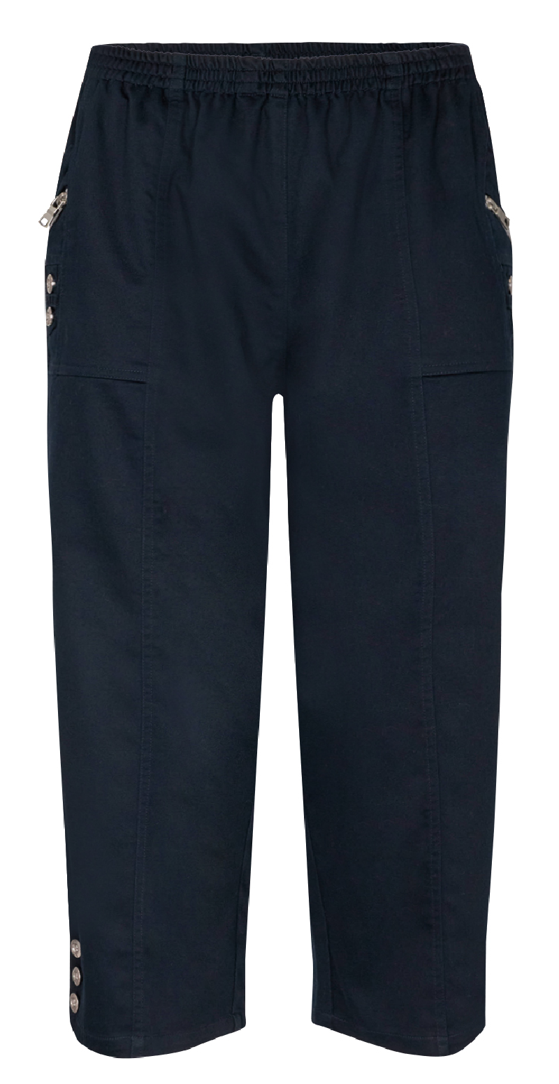 Pantaloni con Vita Elastica e Dettagli con Zip