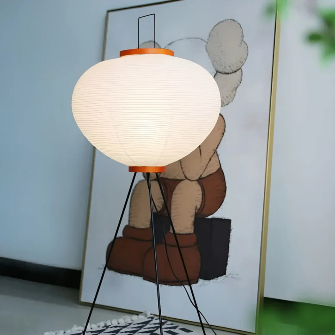 Wabi-Sabi Stående LED Rispapir Lampe - ZenAura