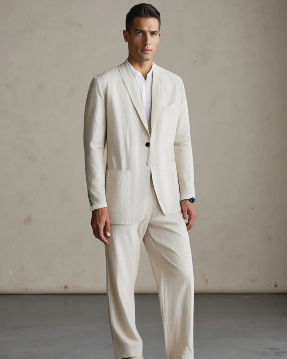 Completo Elegante in Lino da Uomo – Lusso Leggero e Stile Senza Tempo
