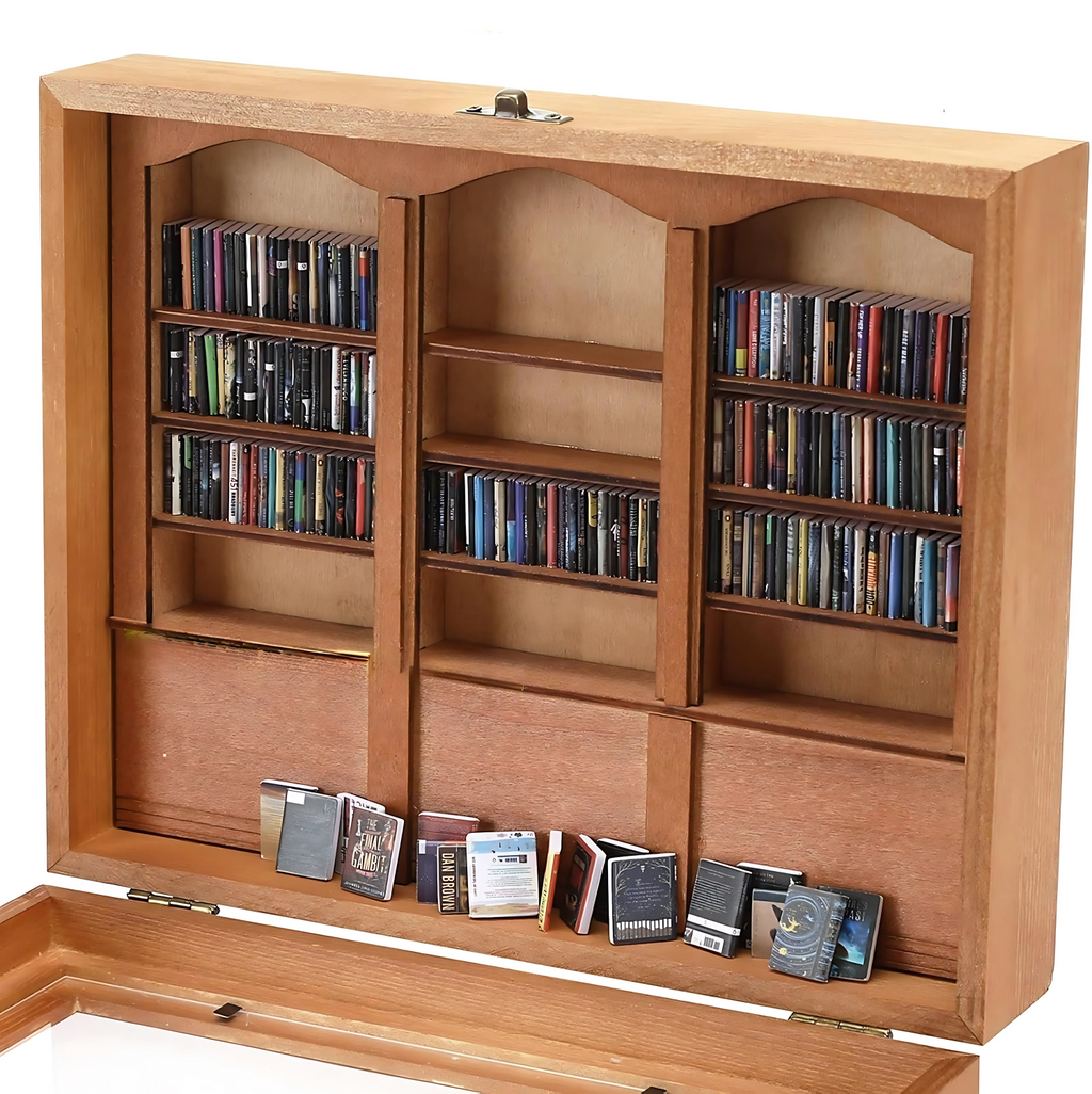 ANFINITE AnxietyBookshelf Håndlavet Miniature Bogreol i Træ