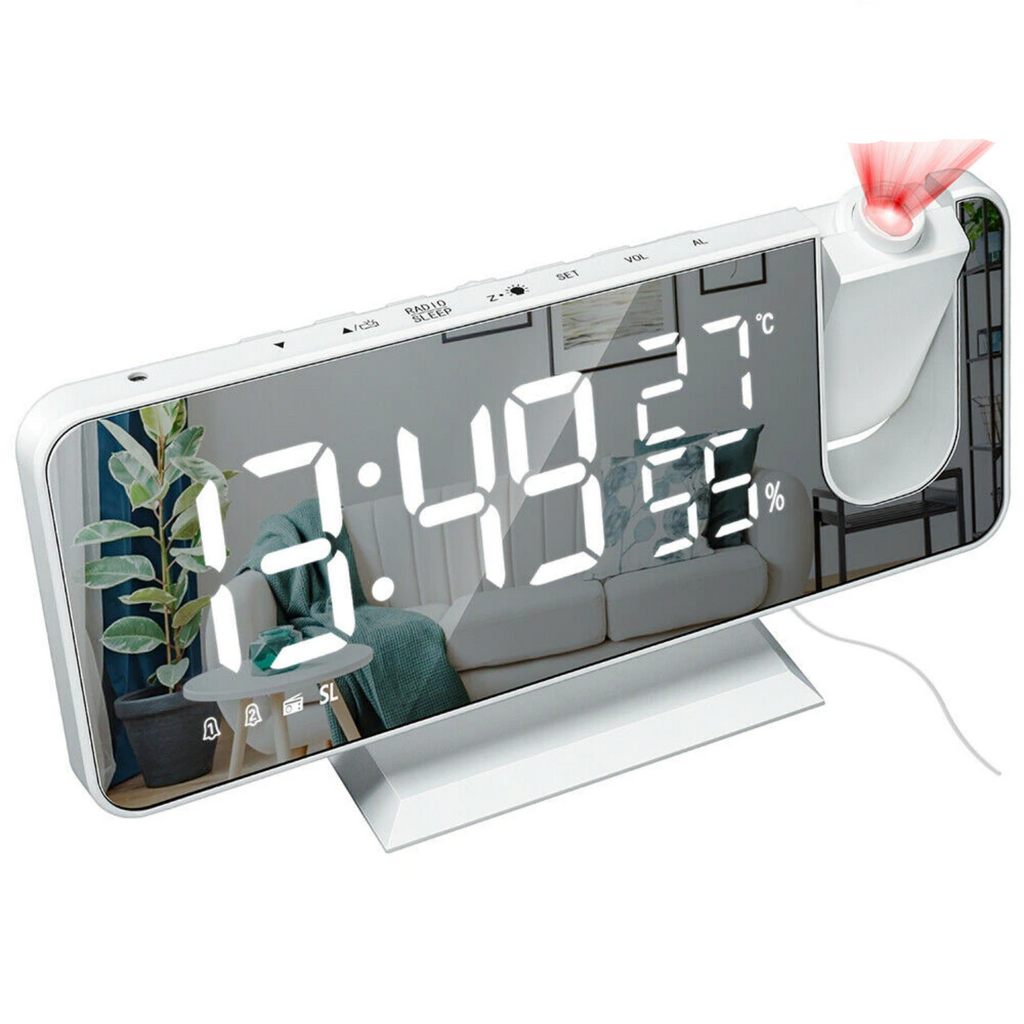 Astronatic | Orologio Sveglia LED Premium con Proiettore a 180° e Caricatore USB