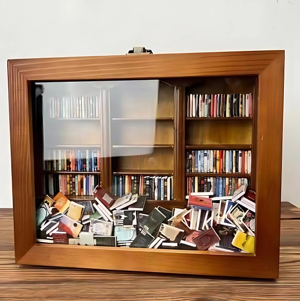 ANFINITE AnxietyBookshelf Håndlavet Miniature Bogreol i Træ