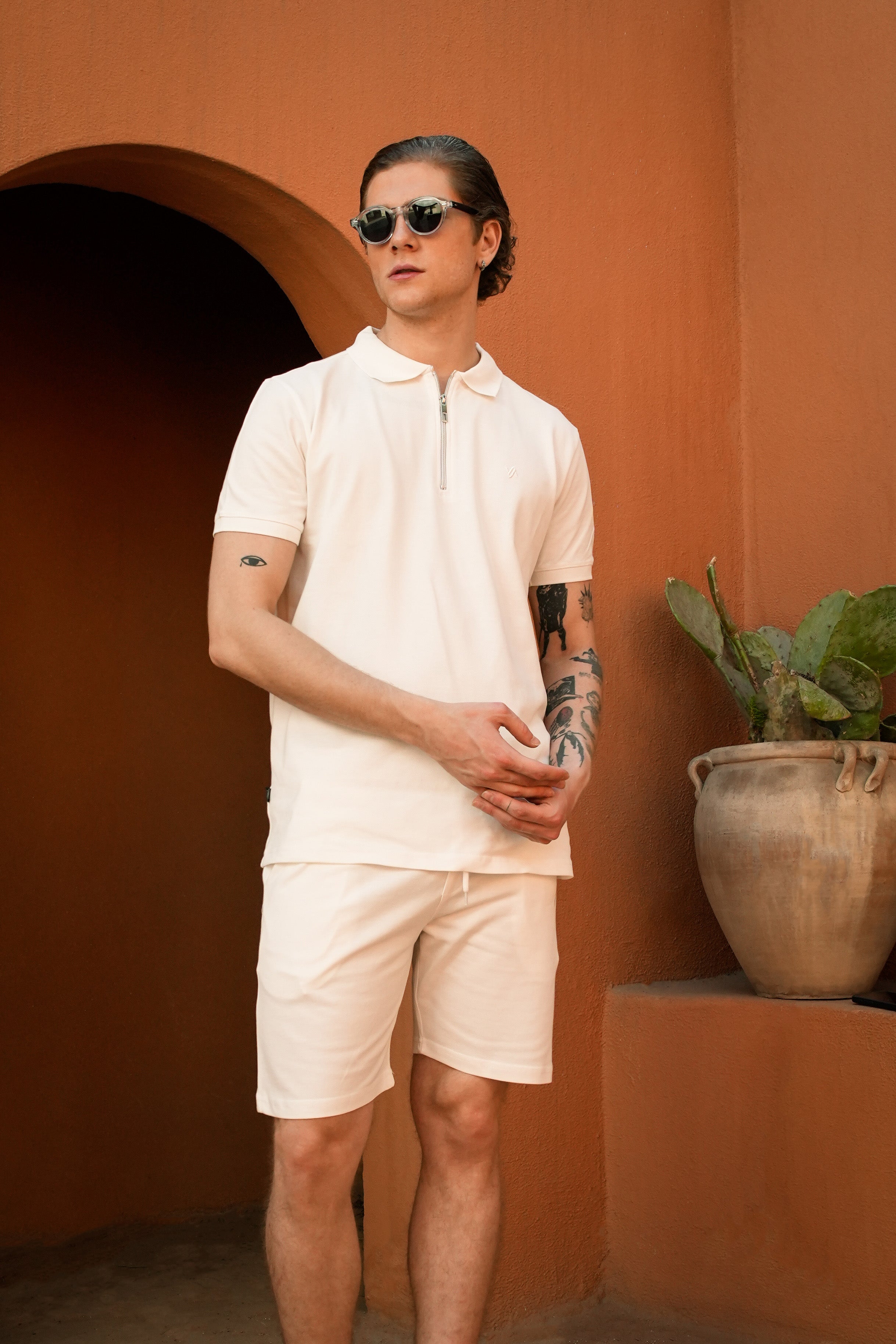 Ibiza Polo Sæt med Lynlås og Slim Fit Design