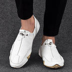 Mocassini Uomo in Vera Pelle con Coulisse – Scarpe Slip-On Traspiranti con Inserti in Mesh