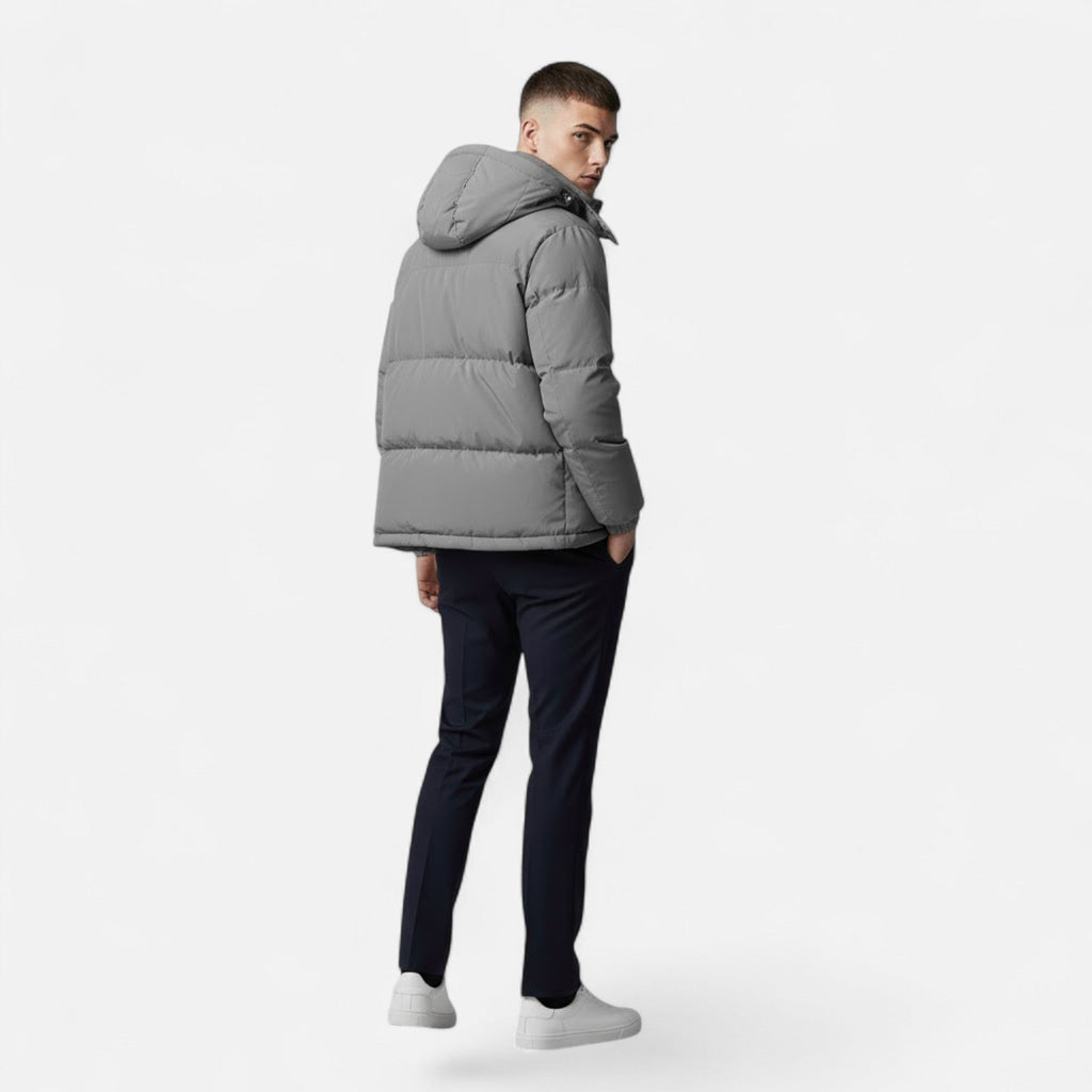 Giacca Trapuntata Uomo con Cappuccio e Zip Integrale