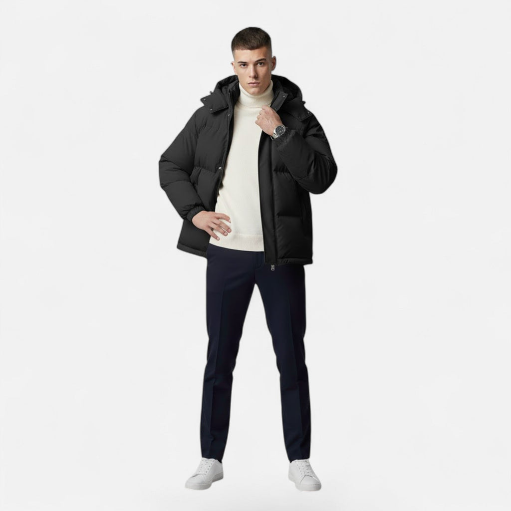 Giacca Trapuntata Uomo con Cappuccio e Zip Integrale