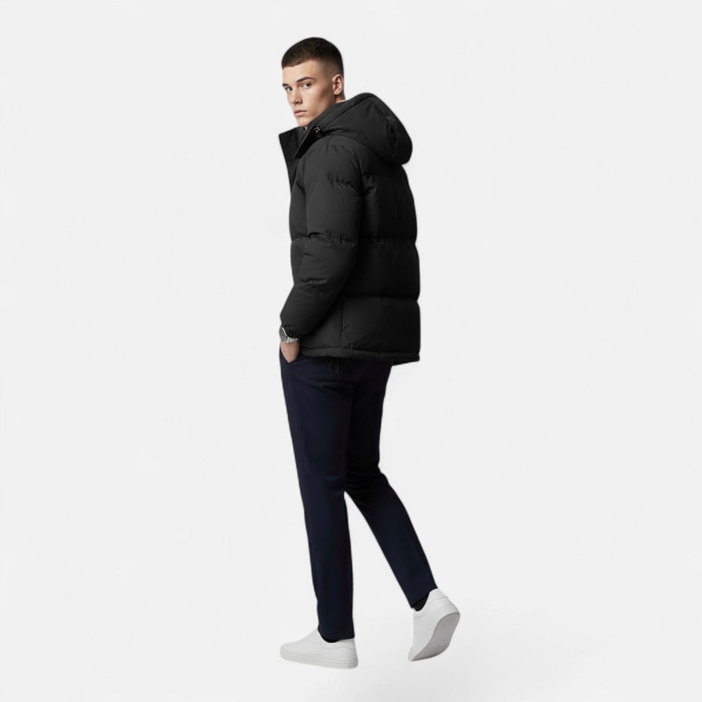 Giacca Trapuntata Uomo con Cappuccio e Zip Integrale
