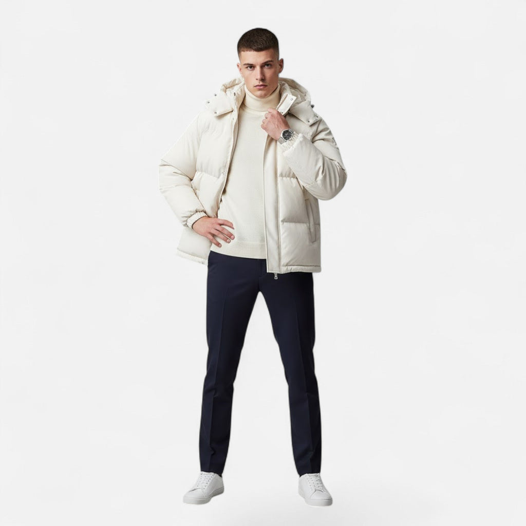 Giacca Trapuntata Uomo con Cappuccio e Zip Integrale