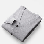 Cardigan Uomo in Misto Lana con Scollo a V e Fit Rilassato