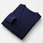 Cardigan Uomo in Misto Lana con Scollo a V e Fit Rilassato