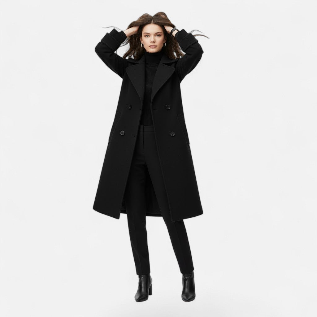 Cappotto Donna Doppiopetto in Misto Cashmere dal Taglio Sartoriale