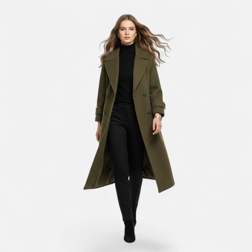 Cappotto Donna Doppiopetto in Misto Cashmere dal Taglio Sartoriale