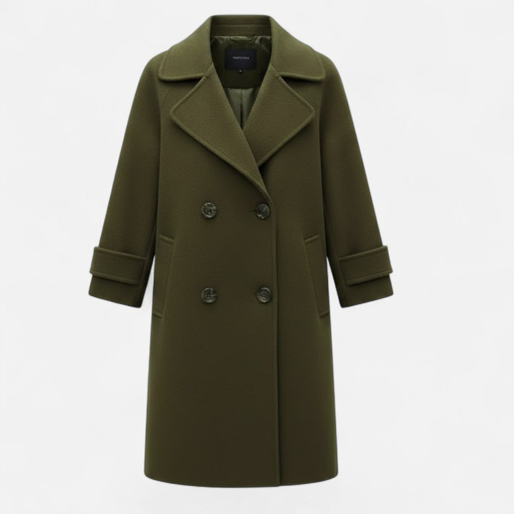 Cappotto Donna Doppiopetto in Misto Cashmere dal Taglio Sartoriale