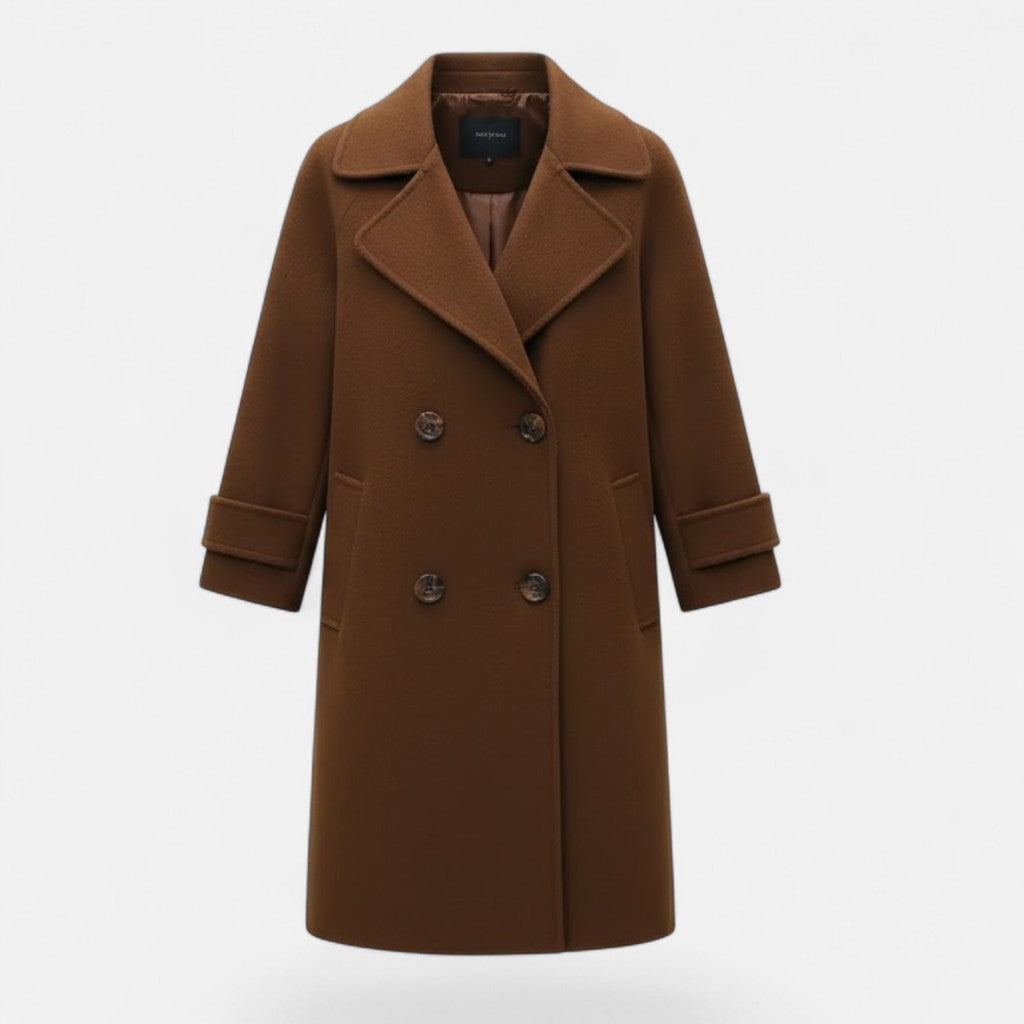 Cappotto Donna Doppiopetto in Misto Cashmere dal Taglio Sartoriale