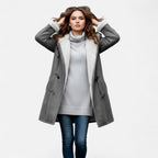 Cappotto Invernale Donna con Cappuccio e Bottoni