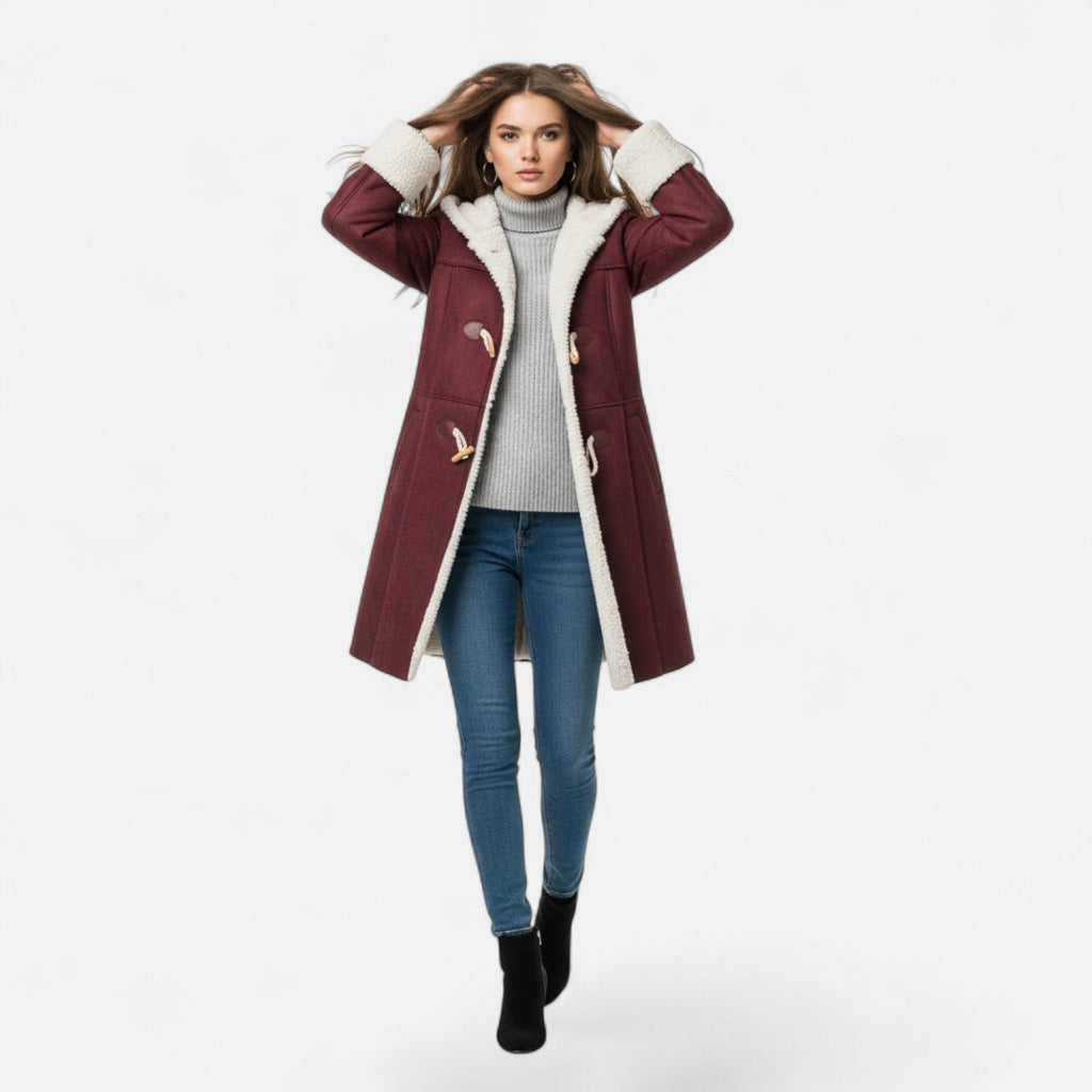 Cappotto Invernale Donna con Cappuccio e Bottoni