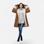 Cappotto Invernale Donna con Cappuccio e Bottoni