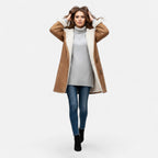 Cappotto Invernale Donna con Cappuccio e Bottoni
