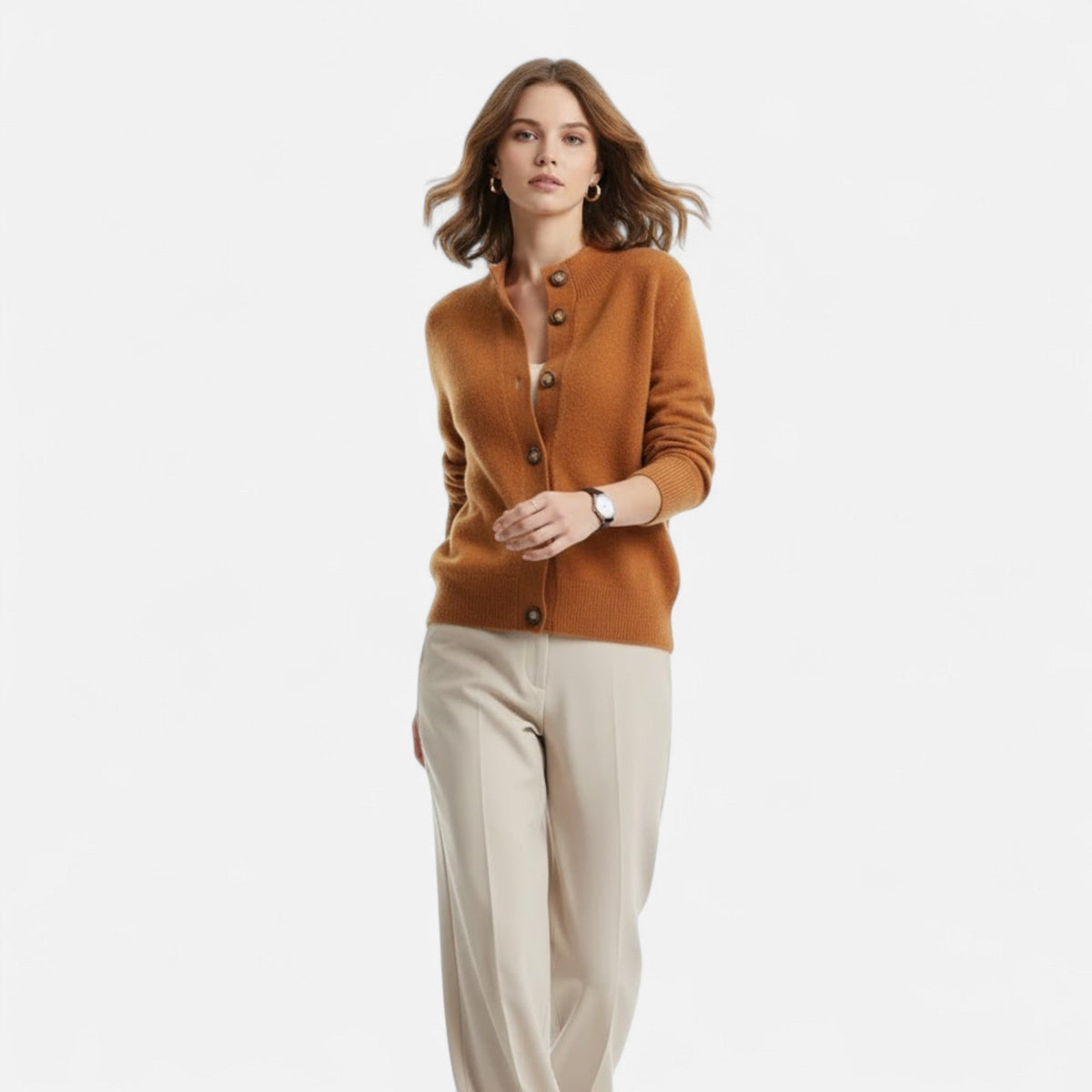 Giacca Corta Donna in Maglia con Collo Alto – Eleganza Raffinata e Comfort