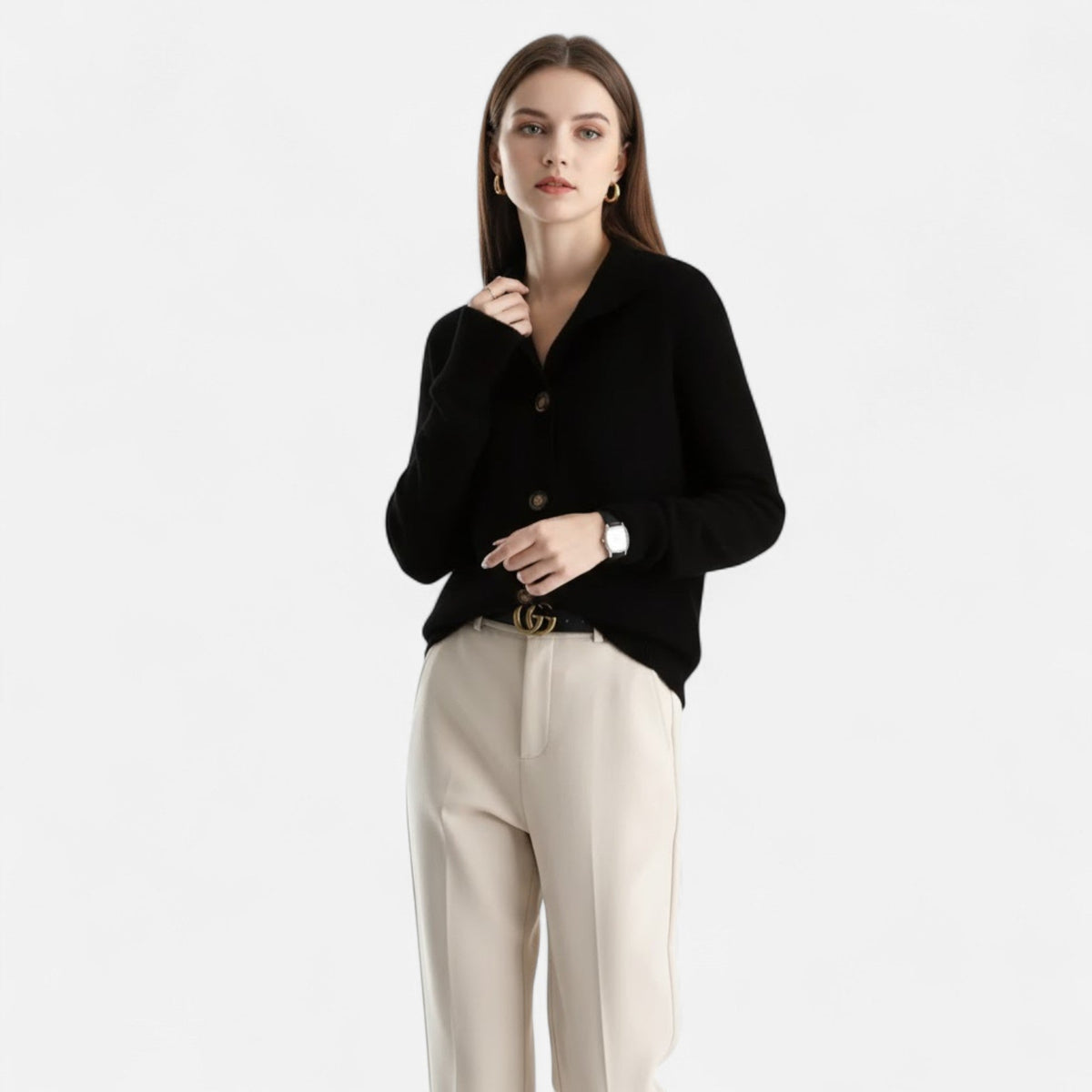 Giacca Corta Donna in Maglia con Collo Alto – Eleganza Raffinata e Comfort