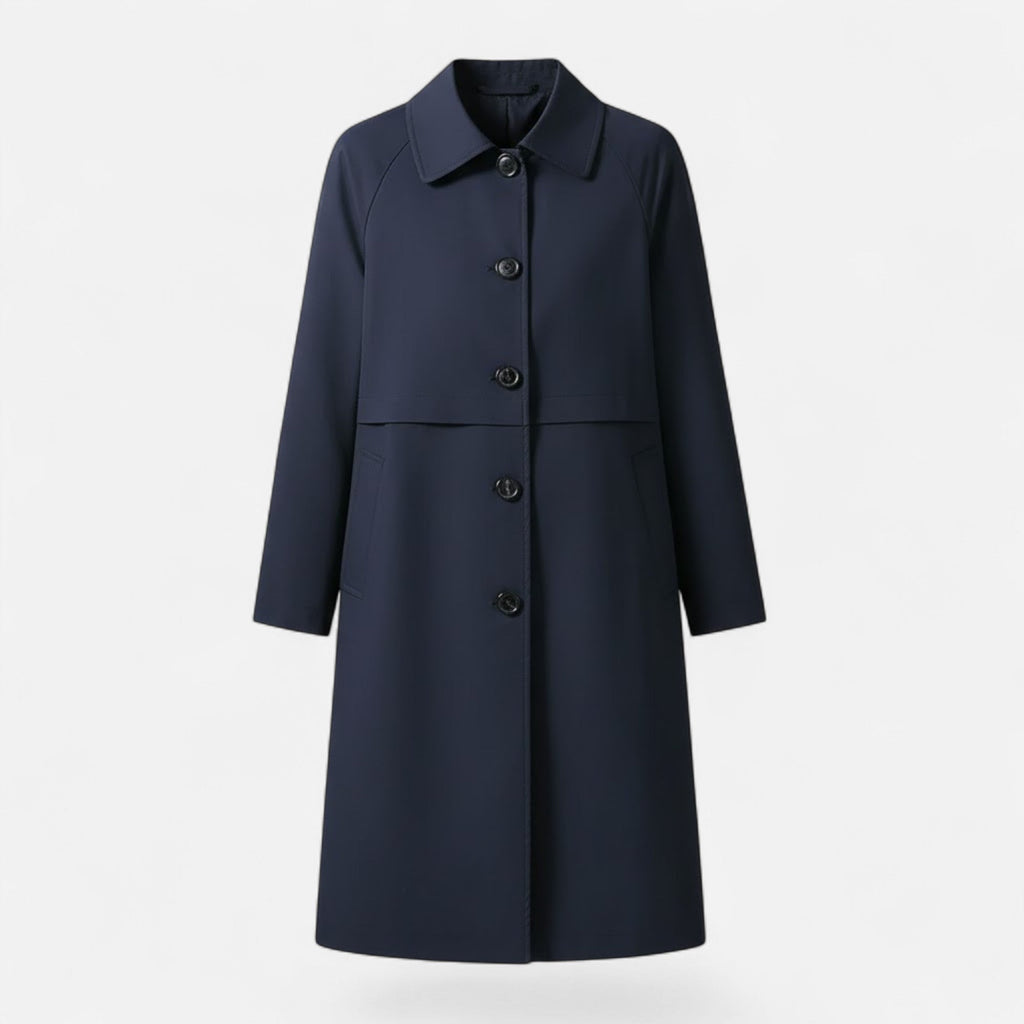 Trench Donna Midi in Misto Lana dal Taglio Elegante