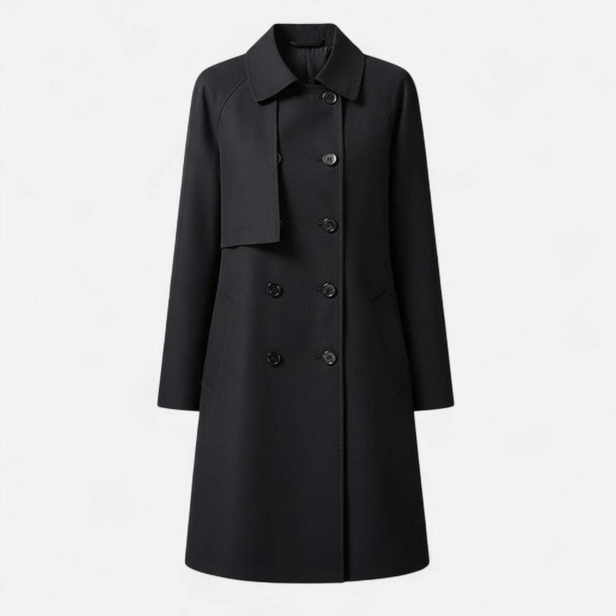 Trench Donna Midi in Misto Lana dal Taglio Elegante