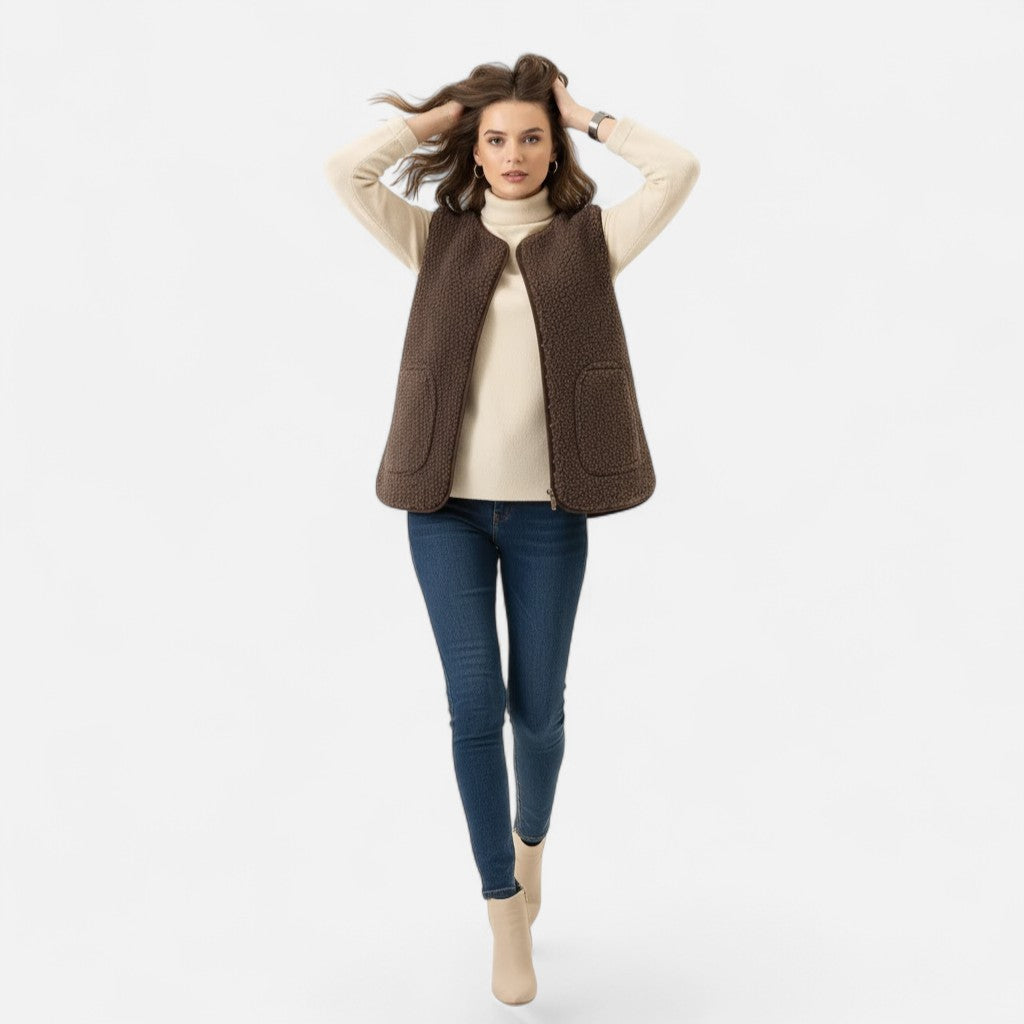 Gilet Donna Morbido in Misto Cashmere con Bottoni