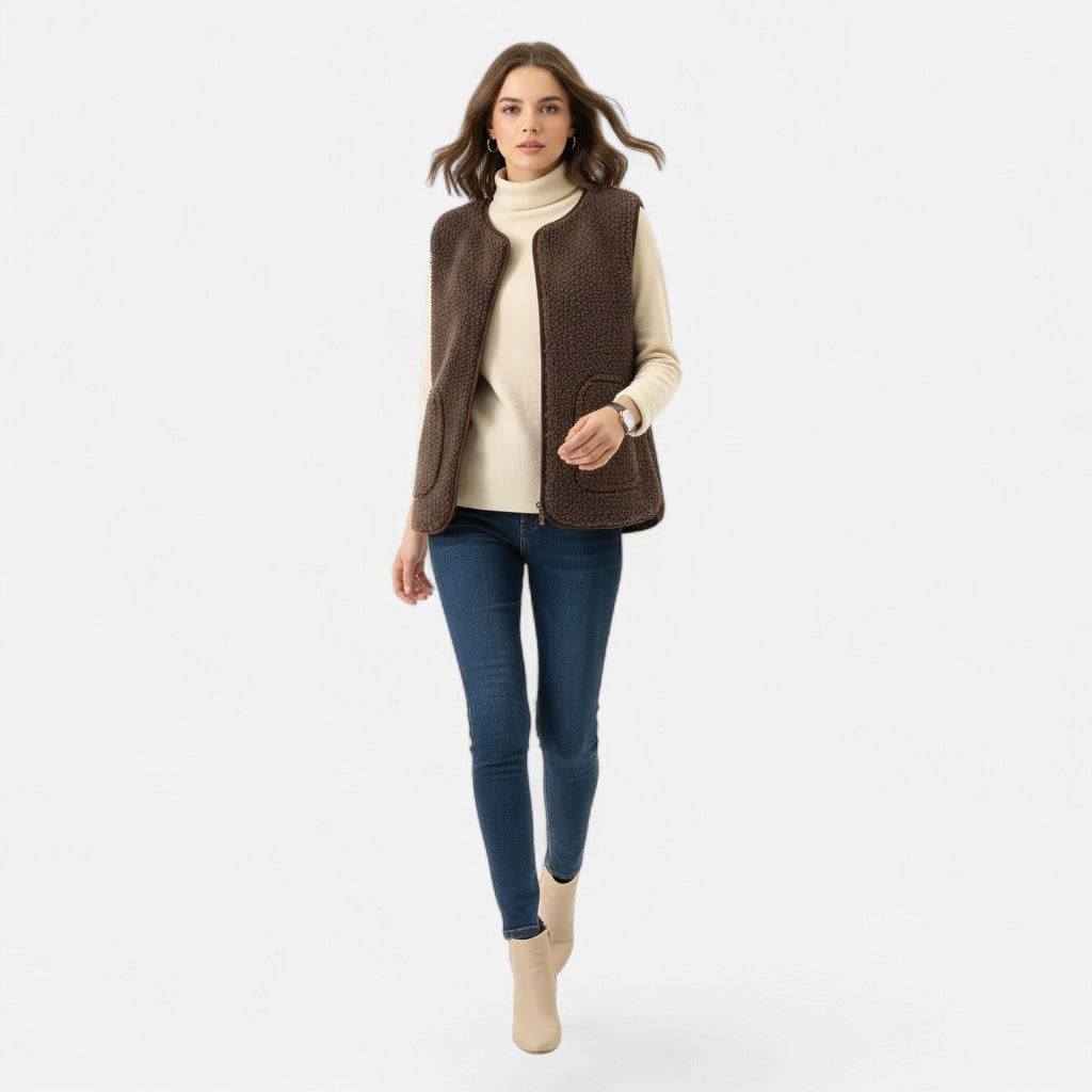 Gilet Donna Morbido in Misto Cashmere con Bottoni