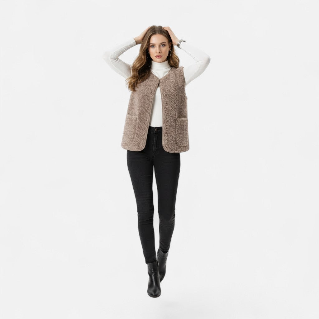 Gilet Donna Morbido in Misto Cashmere con Bottoni