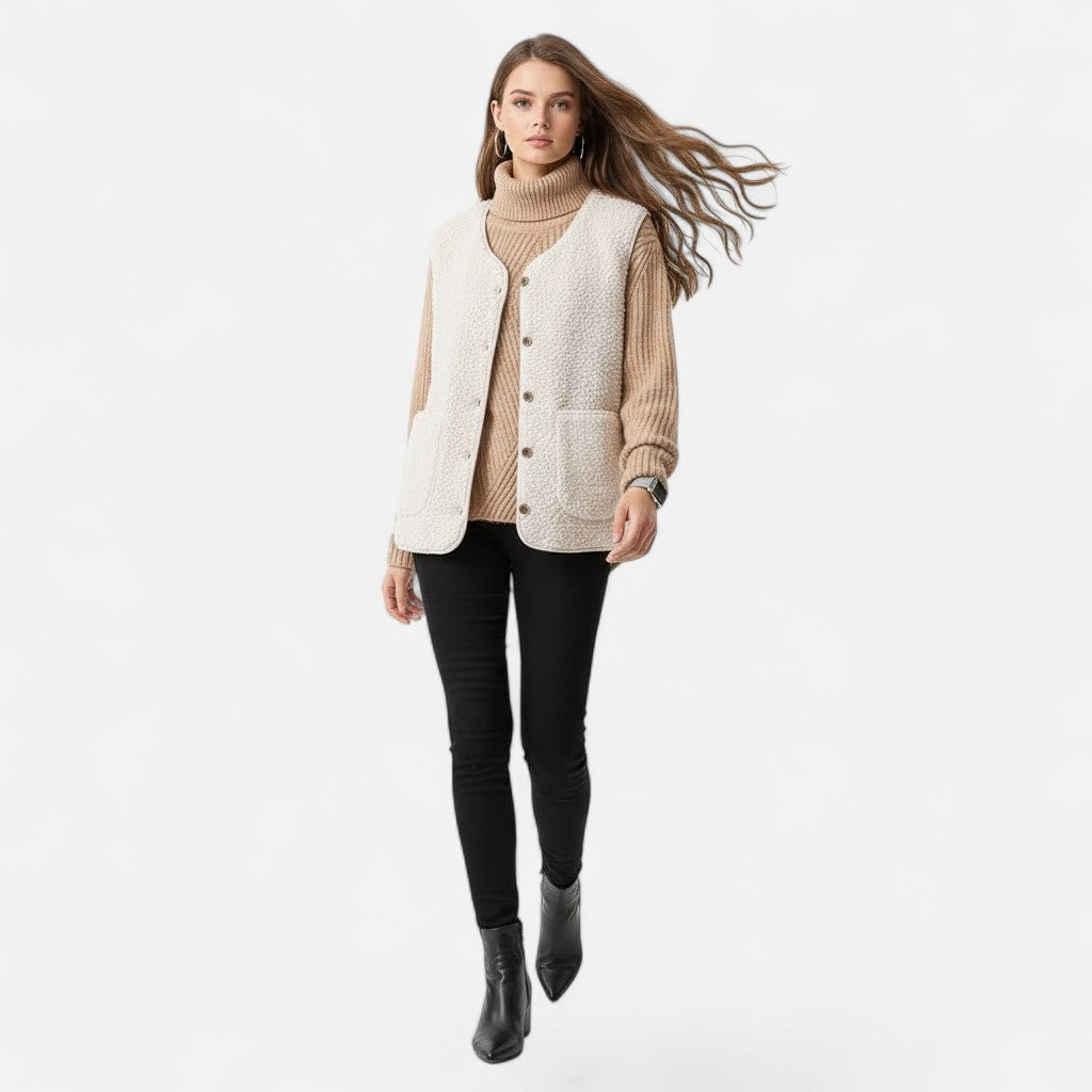 Gilet Donna Morbido in Misto Cashmere con Bottoni