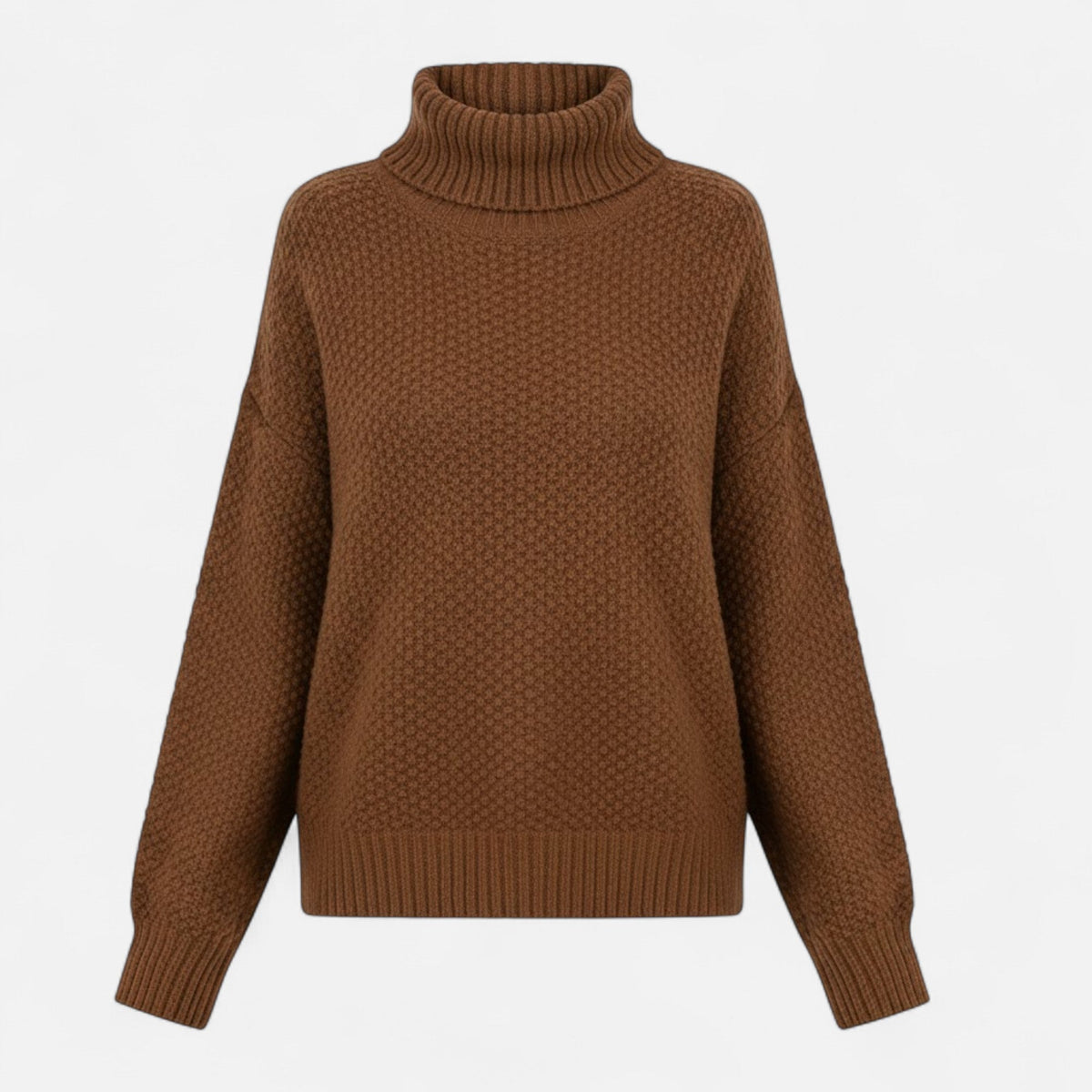 Pull femme Valmonti à col montant en laine mélangée – Élégant tricot épais