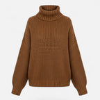 Pull femme Valmonti à col montant en laine mélangée – Élégant tricot épais