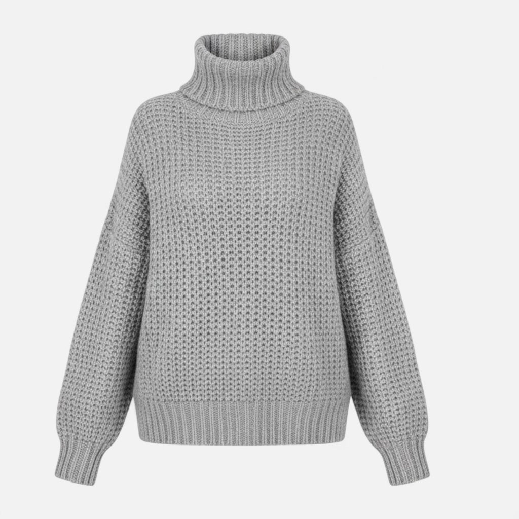 Pull femme Valmonti à col montant en laine mélangée – Élégant tricot épais