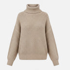 Pull femme Valmonti à col montant en laine mélangée – Élégant tricot épais